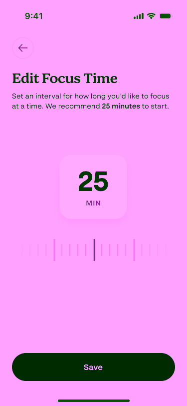 Oradoro edit timer screen